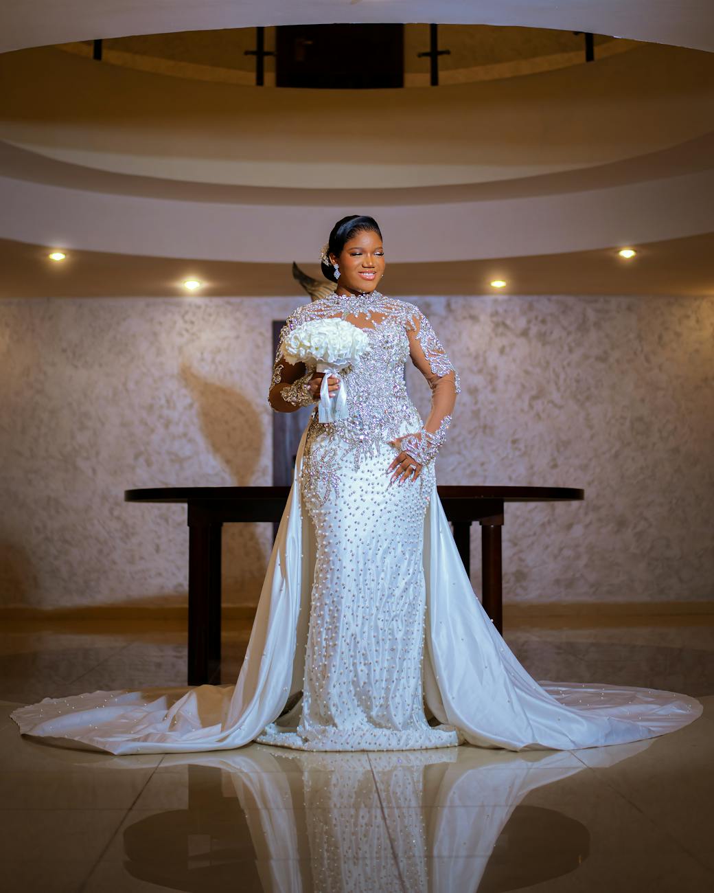 Robe Mariée Africaine Bazin Brodé Or